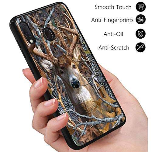 Galaxy A30 Case, Galaxy A20 Case, Slim Fit Full-Body Bumper Soft Protective TPU Soft Silicone Case for Samsung Galaxy A30/A20, Jungle Camouflage Deer 3