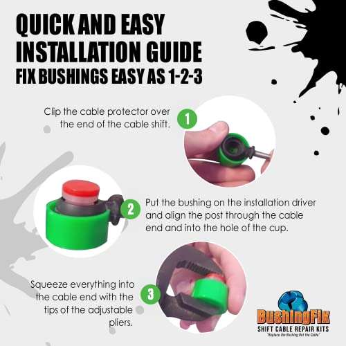 BushingFix UP1Kit Transmission Shift Bushing Repair Kit, Fits Ford, Chevy, Buick and More, Automatic Transmission Shift Cable Replacement 6