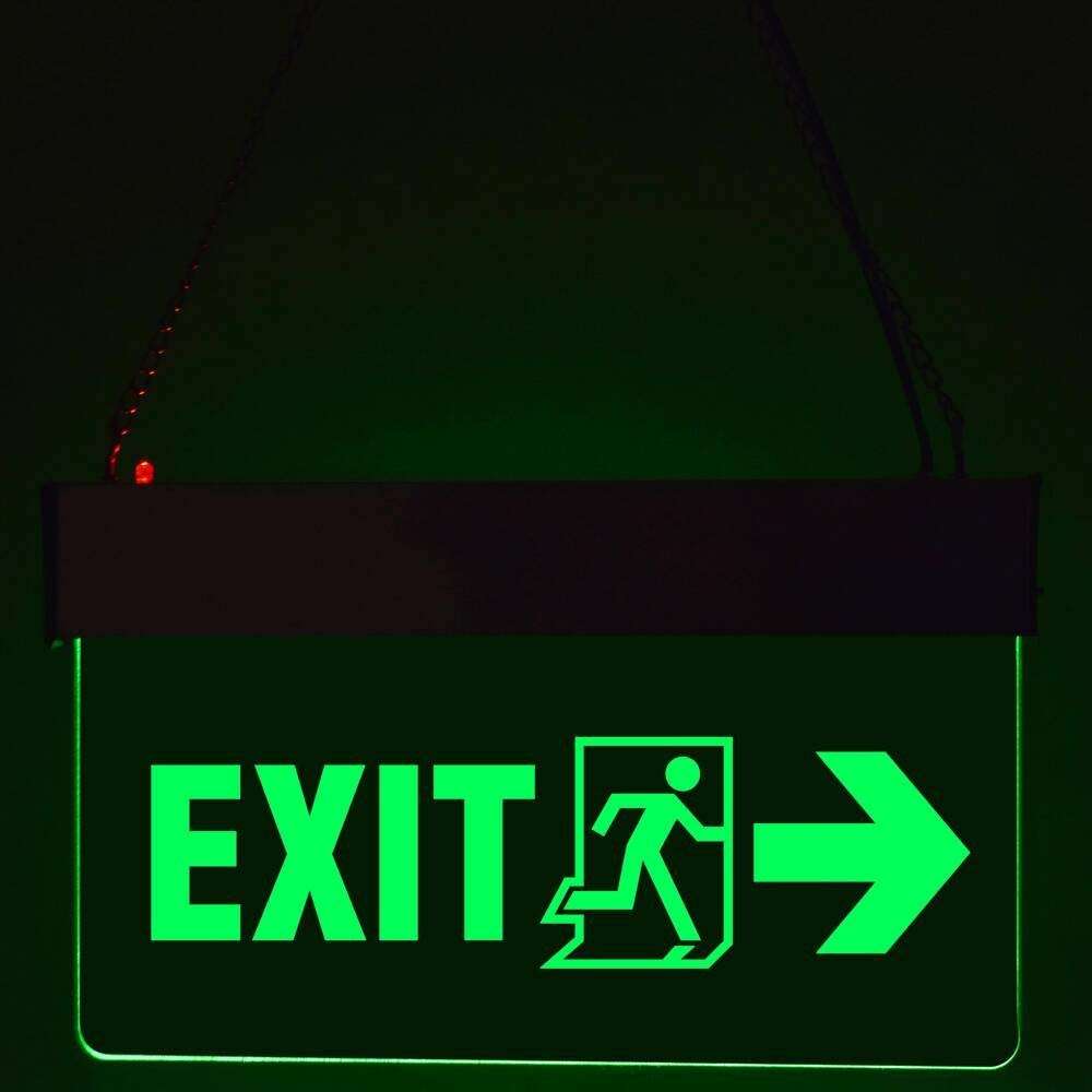 Bluebeems LED Edge Lit Exit Sign With Man Running And Left Side Arrow Symbol, Ideal for Emergency Exit Routes and Safety Signage in Commercial Spaces | BIS Approved (Set Of 5) 3