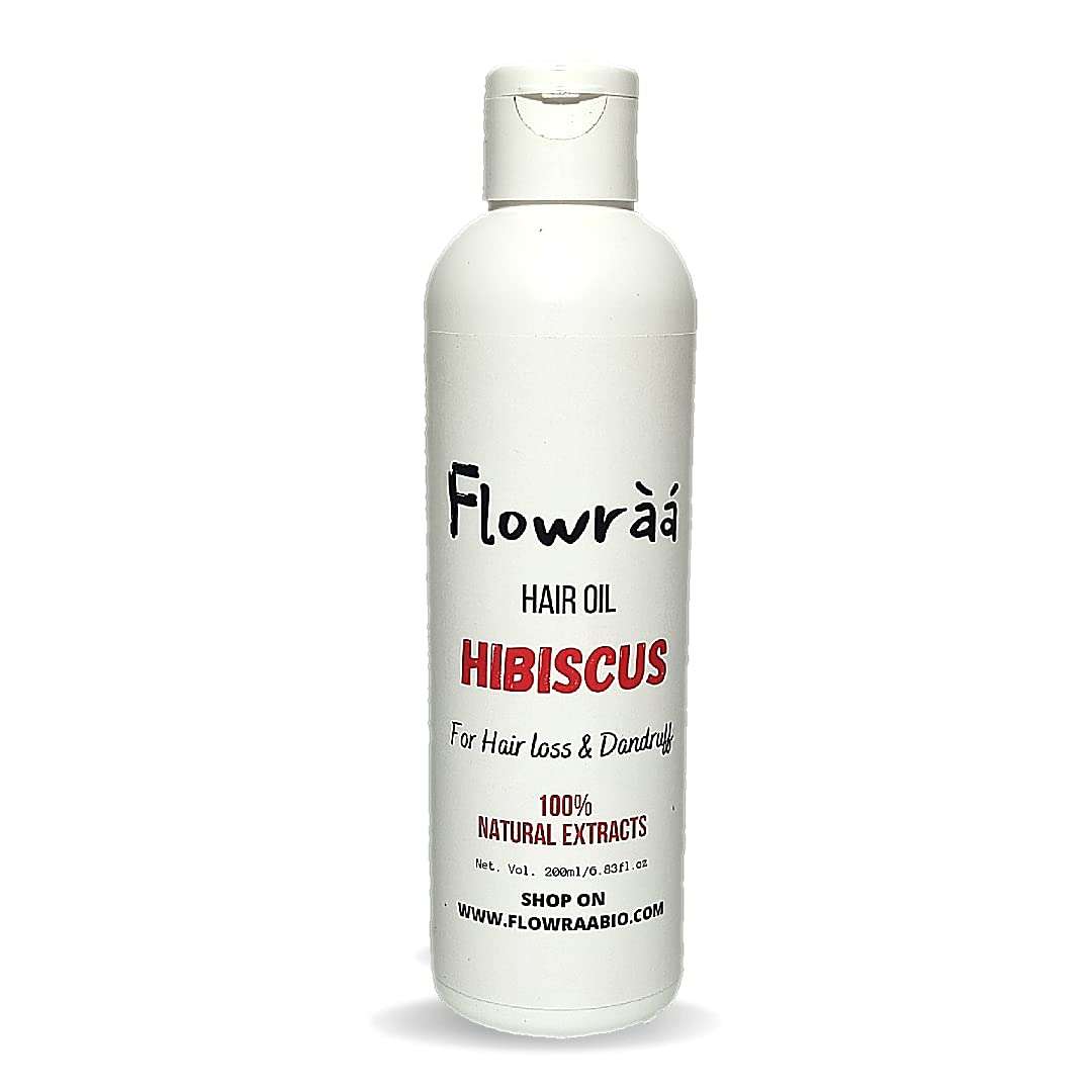 Flowraa Hibiscus Hair Oil for Dandruff Free Healthy, Strong & Long Hair 200ml 1