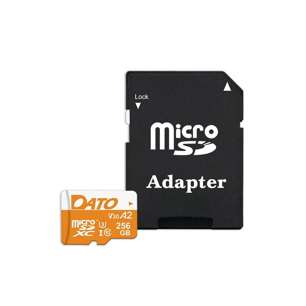 DATO 256GB Advance Plus microSDXC Memory Card w/Adapter, UHS-I, C10, U3, V30, A2, 4K UHD, Up to 160/150 MB/s, for Mobile Phones, Tablets, Gaming Consoles, Cameras, Drones, and Professional Equipment 3