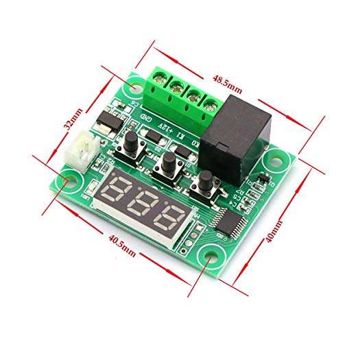 CenryKay W1209 12V Temperature Controller Module,Digital Cooling/Heating Thermostat -50-110 °c Temperature Controller with 10A One-Channel Relay and Waterproof（3PCS) 3