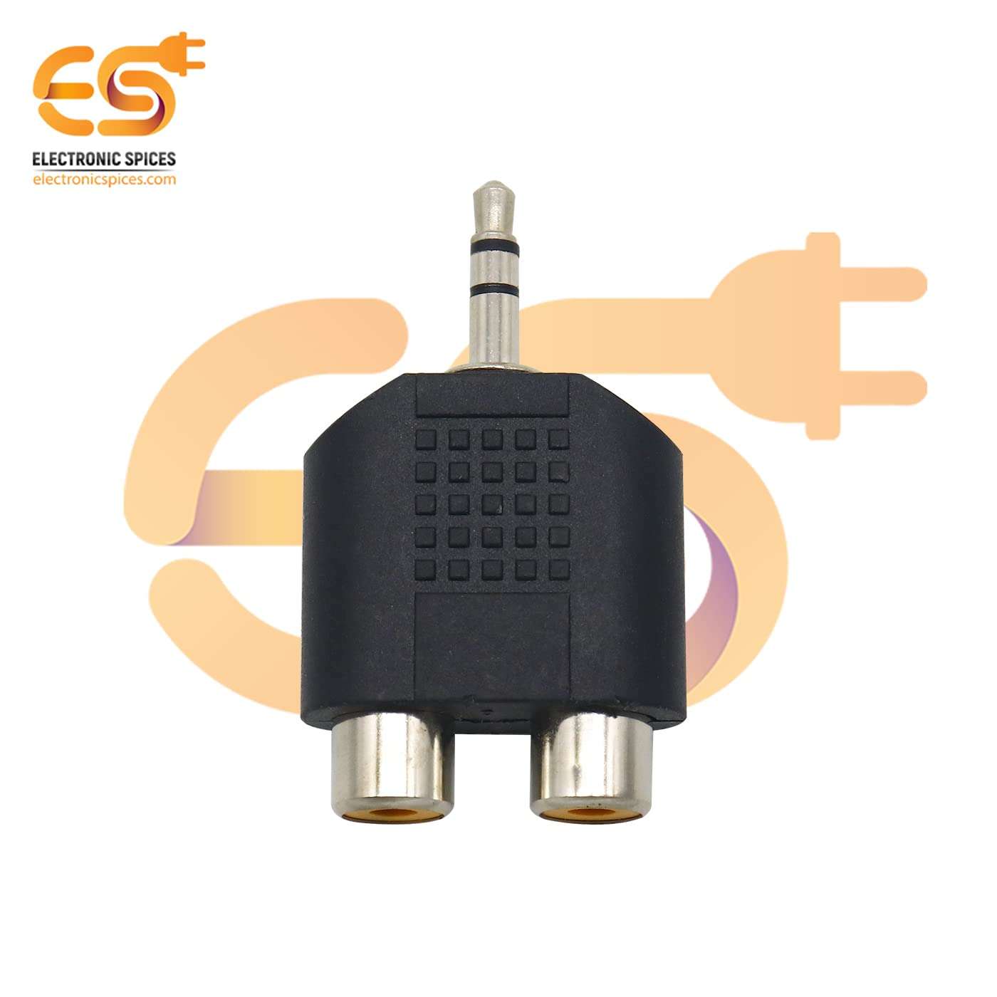 Electronic Spices Single 3.5mm male to 2 RCA female dual splitter interface audio connector pack of 1pcs 5