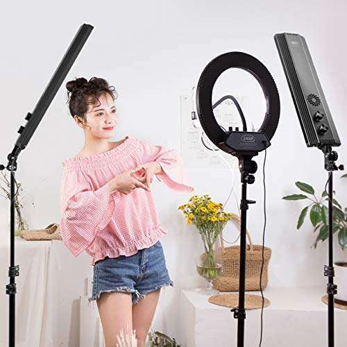 PLHMS LED Ring Light Photography Lighting Kit, with Tripod Stand, Adjustable Light, Photographic Video Fill Light, for Streaming, Makeup, Selfie Photography,A 6