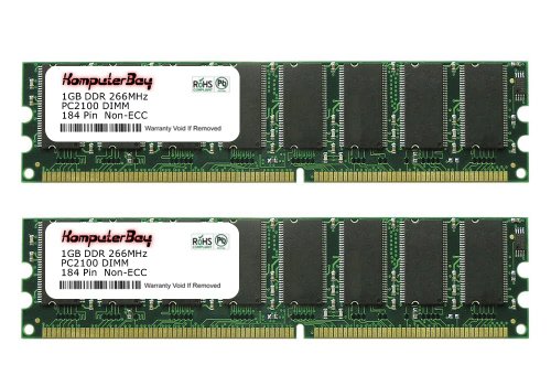 KOMPUTERBAY 2GB (2x1GB) DDR DIMM (184 PIN) 266Mhz DDR266 PC2100 for Biostar NF61SM7COMB58 2 GB (2x1GB)