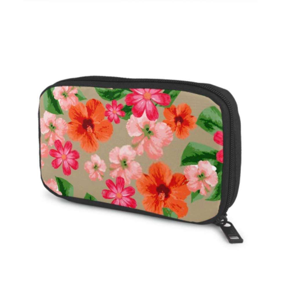 Electronics Accessories Organizer Bag Beach Cheerful Pattern Wallpaper Tropical Leaves Electronics Organizer Electronic Organizer Bag Storage Bag of Cases for Cable, Charger, Phone, USB, Sd Card 1
