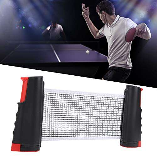 cigemay Retractable Tennis Net, Table Tennis Net, Convenient Reelable Design Plastic Material Adult Travel for Children Office(Black red) 5