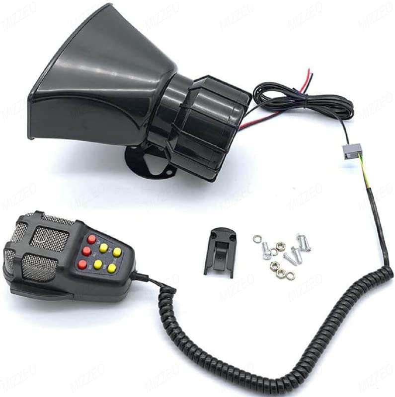 MIZZEO Car Siren Speaker, 12V 80W 7 Tones Car Siren Horn Speaker and Mic PA Speaker System Compatible with Maruti WagonR Stingray (2010-2017) 1