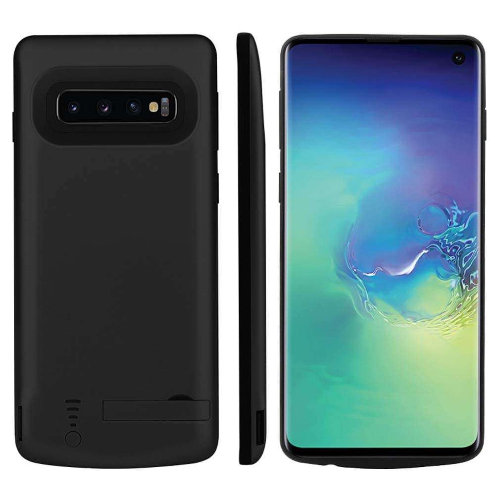 Fey Battery Case for Galaxy S10, 6000mAh Rechargeable Batteri Charging Cases for Samsung Galaxy S10 External Backup Power Bank Charger Cover, Extended Your Phone Life Black