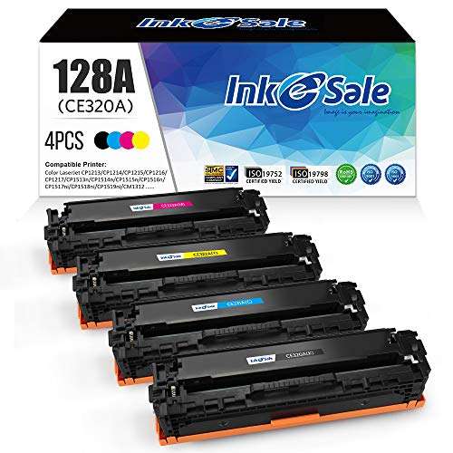 INK E-SALE Remanufactured Toner Cartridge Replacement for HP 128A CE320A CE321A CE322A CE323A Canon 116 Black Cyan Magenta Yellow Toner Set for HP LaserJet CP1525n CP1525nw CM1415fn CM1415fnw Printer 1