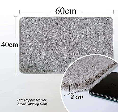 VNQ Anti-Slip Microfibre Bathmat, 40cm x 60cm - Pack of 2 (Grey) 2