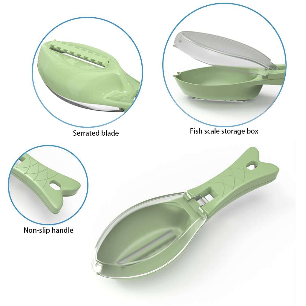 4 Pieces Fish Scale Remover Cleaner Kit Fish Scale Cleaning Tool Fish Skin Grates Stainless Steel Serrated Fish Scale Scraper for Kitchen Fish Cleaning Tools 3