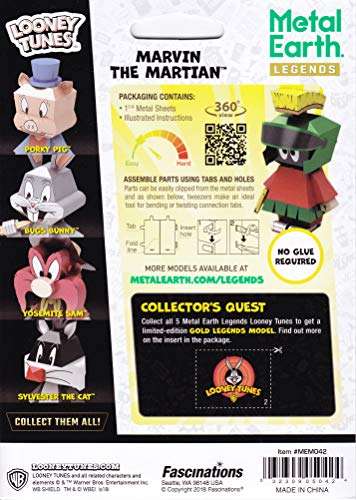Fascinations Metal Earth Looney Tunes Marvin The Martian 3D Metal Model Kit 3