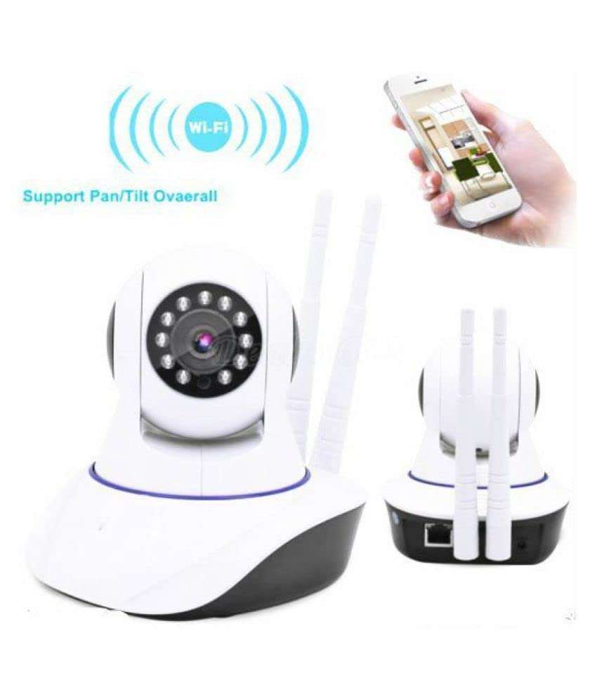 CAMCARE V380 Pro HD 1080P Wi-Fi Smart Dual Antenna Wireless IP CCTV Security Camera with 2 Way Audio, Night Vision, Support 128 GB Micro SD Card Slot (White) 2