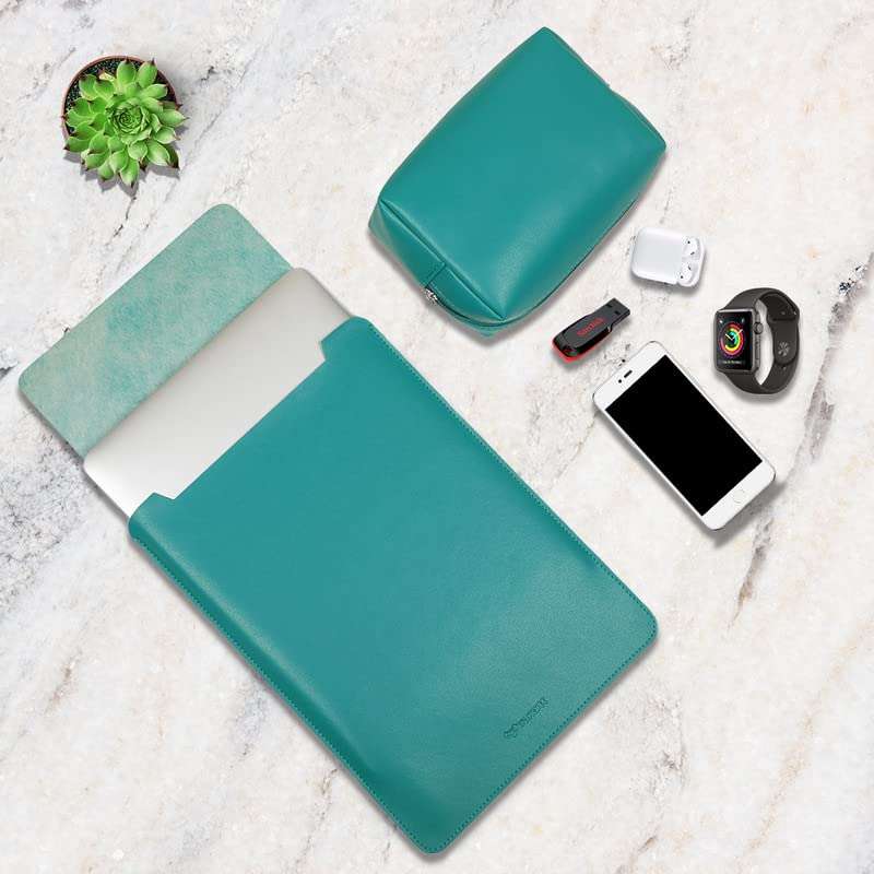 Enthopia 16 Inch Slim Laptop Sleeve for 16 Inch MacBooks/Other 16 Inch Slim Laptops Protective Cover with Organiser Pouch for Mouse,Charger,Hard Disk,Pen Drive,etc (Teal) 3