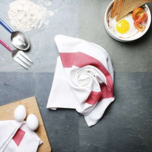 Amazon brand - Umi Herringbone Kitchen Dish Towels(16"x26",4-Pack, Red) 2