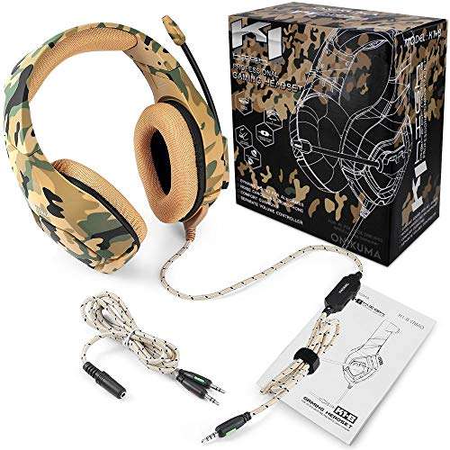 ONIKUMA K1B Stereo Gaming Headset with Mic and Controls for PC, PS4, Xbox and Mobiles (Camouflage Yellow) 6