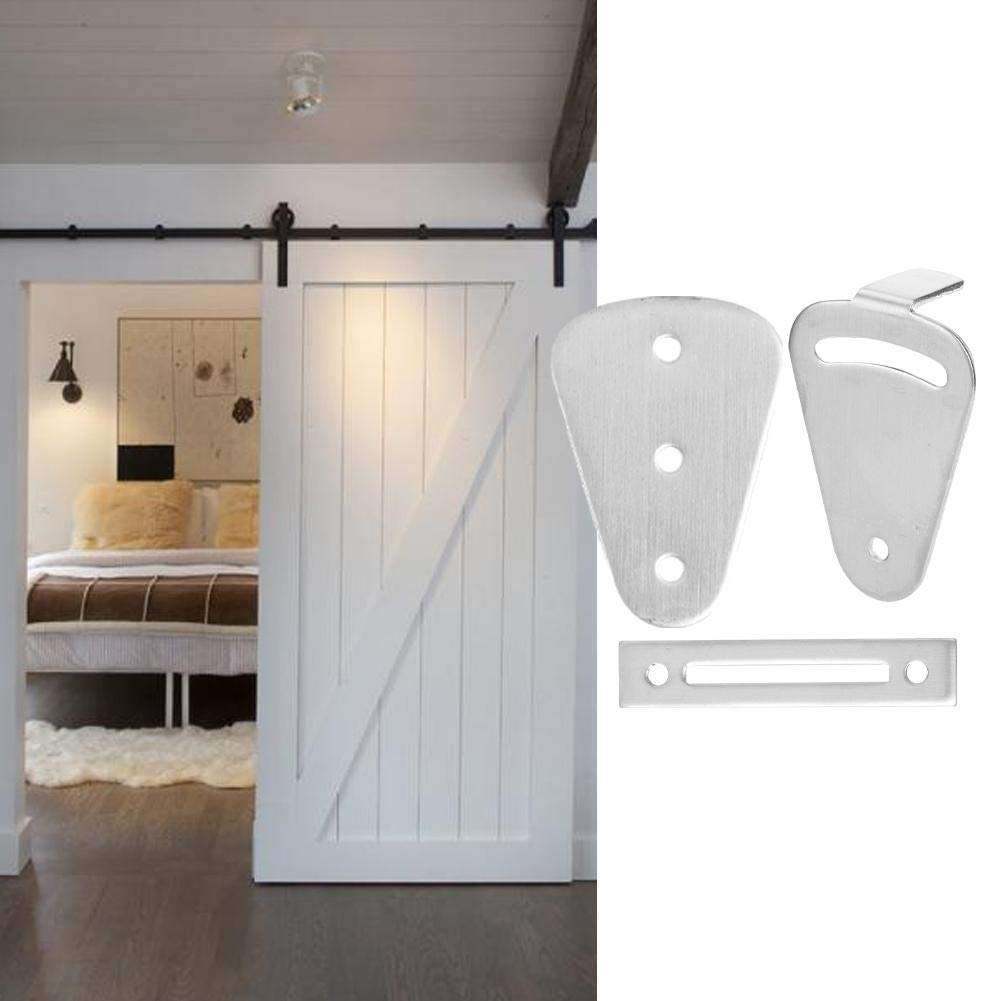 Yosoo123 Tear Drop Latch Stainless Steel Sturdy Door Lock Hardware Accessories for Barn Hanging Rail Sliding Door Tear Drop Latch Privacy Locking Hardware Silver 5