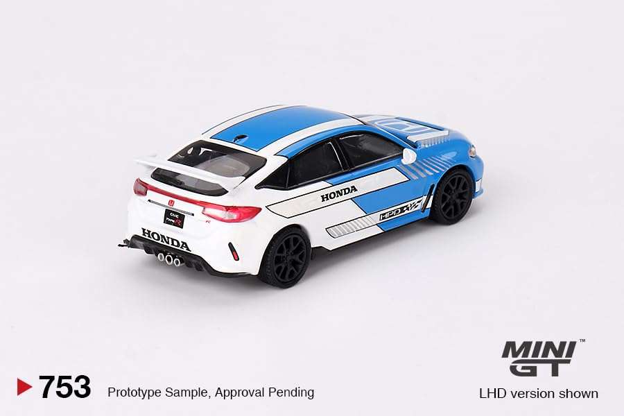 True Scale Miniatures Model Car Compatible with Honda Civic Type R #3 2023 Pace Car Blue 1/64 Diecast Model Car Mini GT MGT00753 6