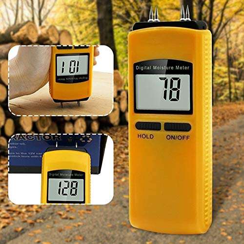 WZCUICAN Moisture Meters 4Pins Wood Moisture Meter Tree Digital Bamboo Paper Meter Tester Tree Detector Humidity Tester Timber Damp Detector 4