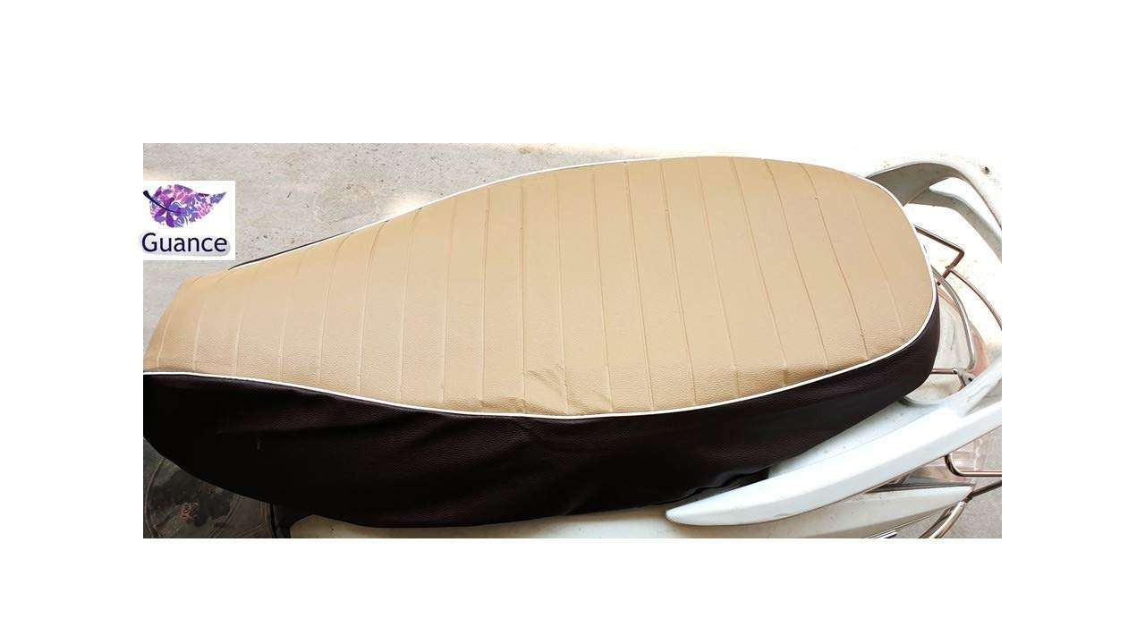 Guance? Scooty Seat Cover with Heavy Cushion Beige for Yamaha Fascino 3