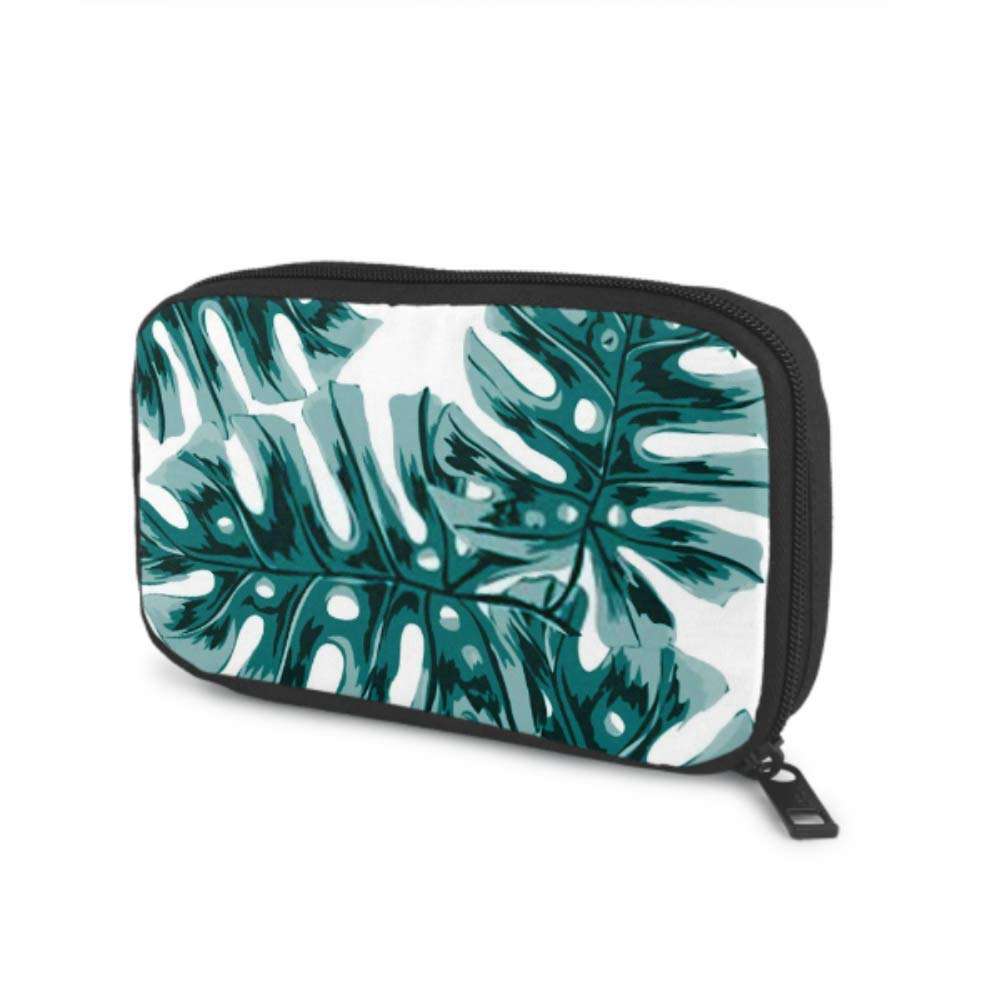Electronics Accessories Organizer Bag Watercolor Seamless Pattern Tropical Leaves Palms Electronics Organizer Travel Cable Organizer Bag Storage Bag of Cases for Cable, Charger, Phone, USB, Sd Card 1