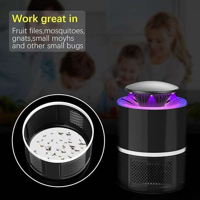 LACOSSI Electric Mosquito Killer, Fly Insect Killer Machine, Insect Bug Zapper,Fly Catcher and Trap Killer LED Lamp for Restaurants,Home, Kitchen, Kids Bedroom,Outdoor Office(R-Black) 6