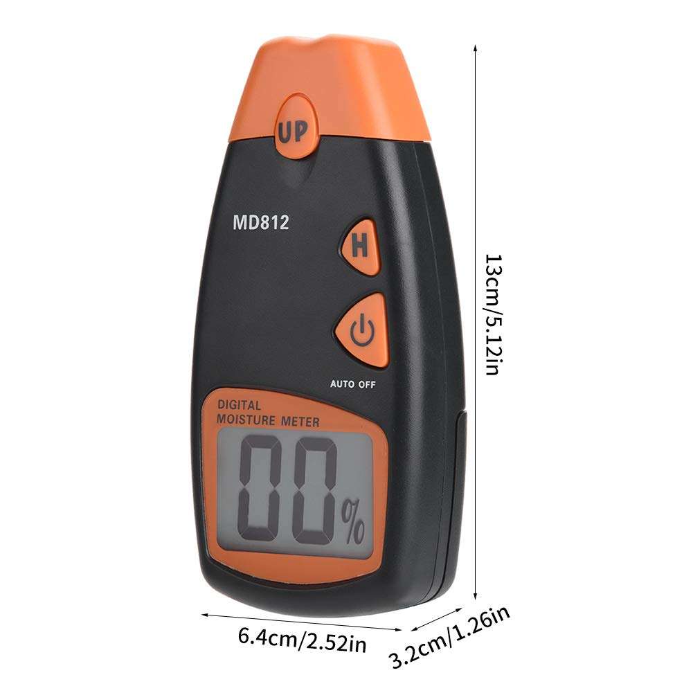MD812 Digital Wood Moisture Meter, LCD 2/4 Pin Tester Timber Hygrometer Humidity Detector,Moisture Measurement Range: 5%~40% RH,for Measuring Bamboo or Wood Products,Cotton,ect 5