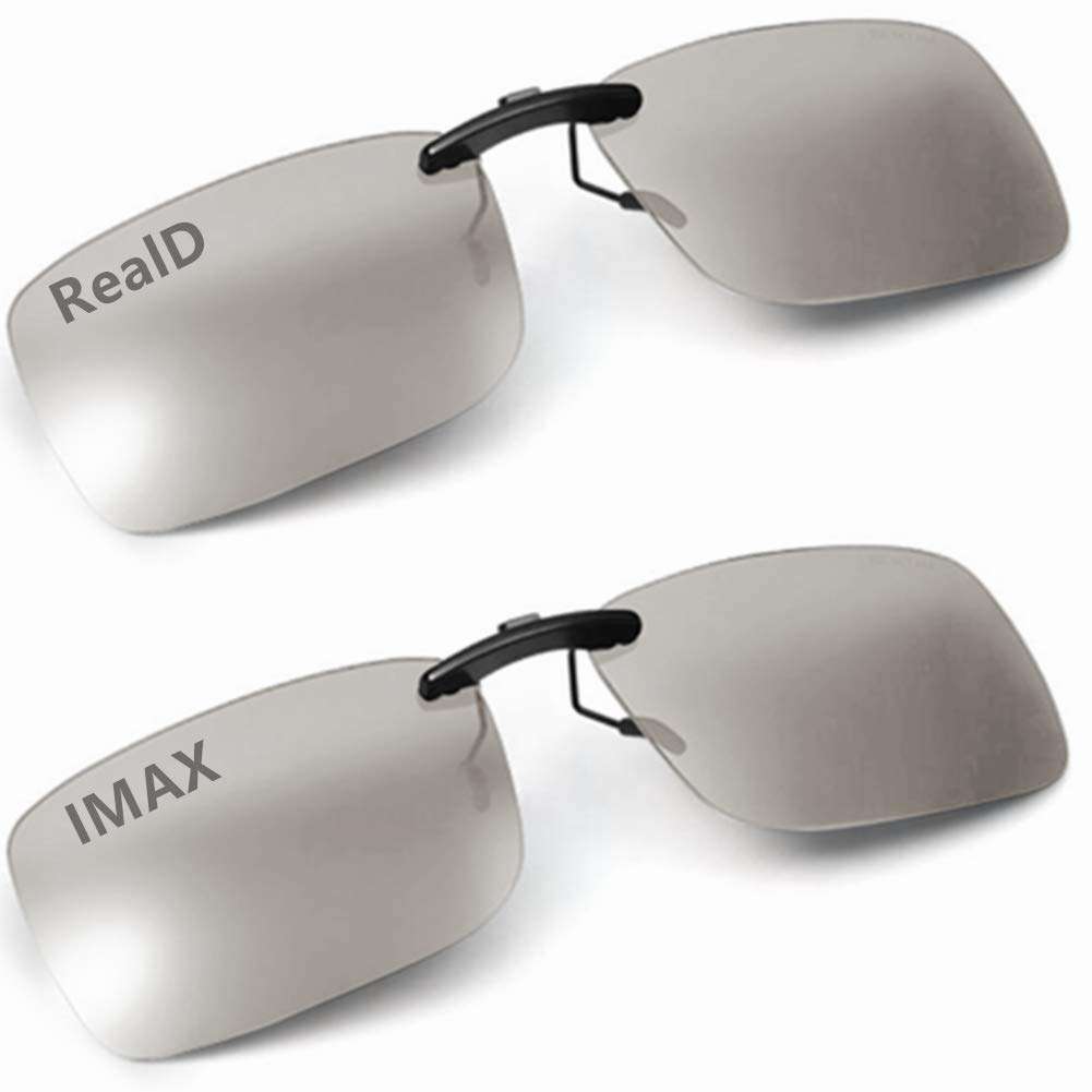 AoHeng Cinema 3D Clip on Glasses for RealD IMAX 3D Movie,Lighter,Clearer,Brighter(2Pack) 1