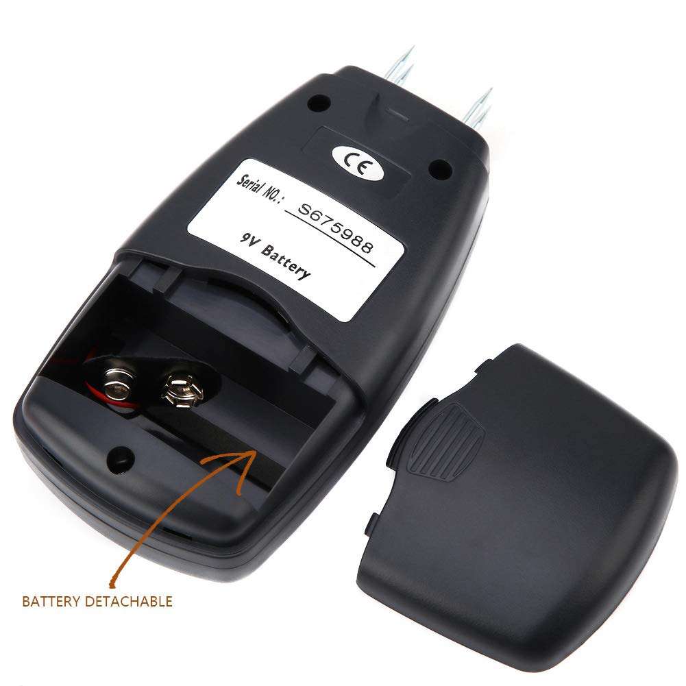 CICIN Wood Moisture Meter LCD Display, Digital Wood Moisture Meter Humidity Tester Measuring Detector (Batteries Not Included) 4