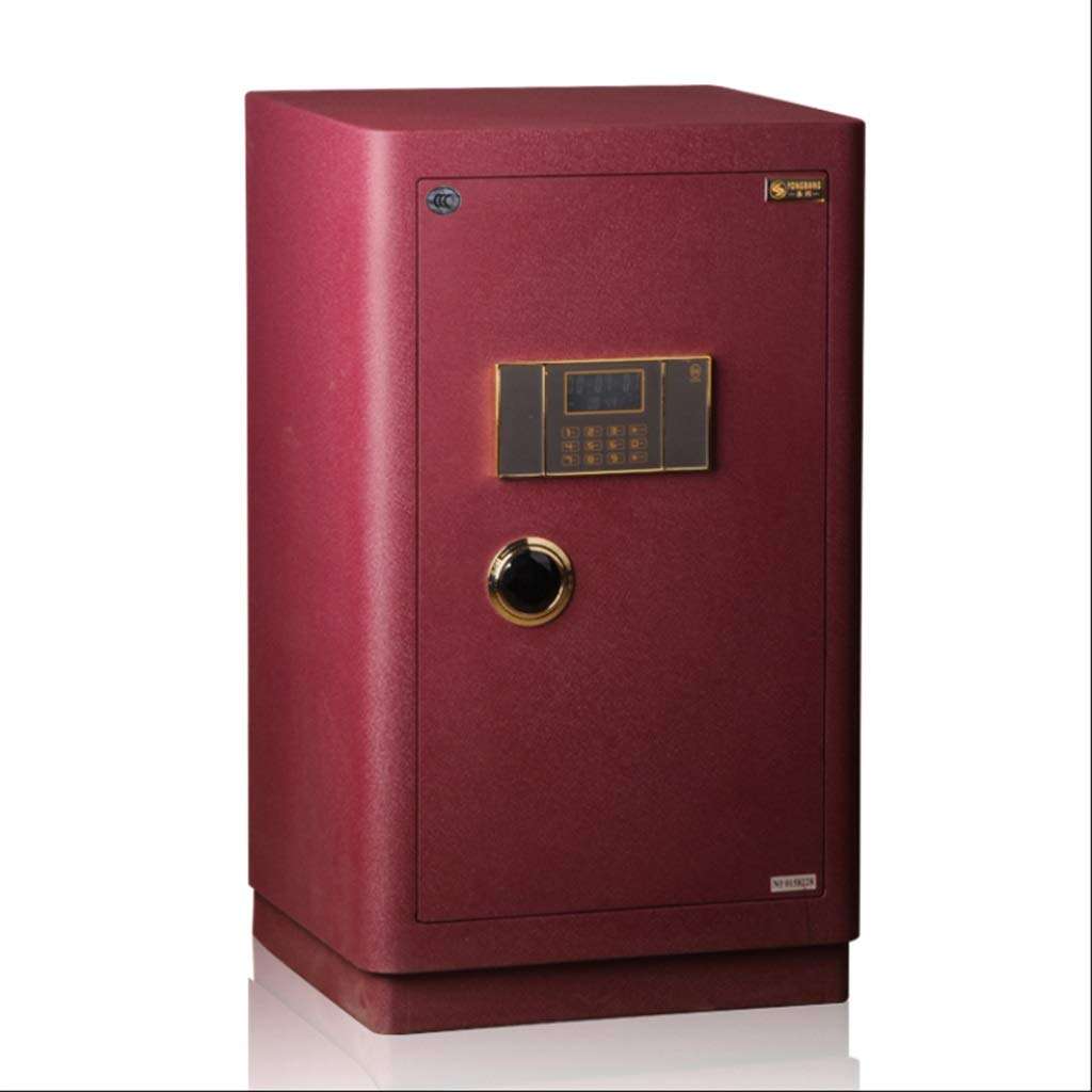WANGJUNXIU Electronic Safe, 80cm High Safes 3C Certified Elite Series Large Home Office Red Safe Deposit Box Safe Box 1