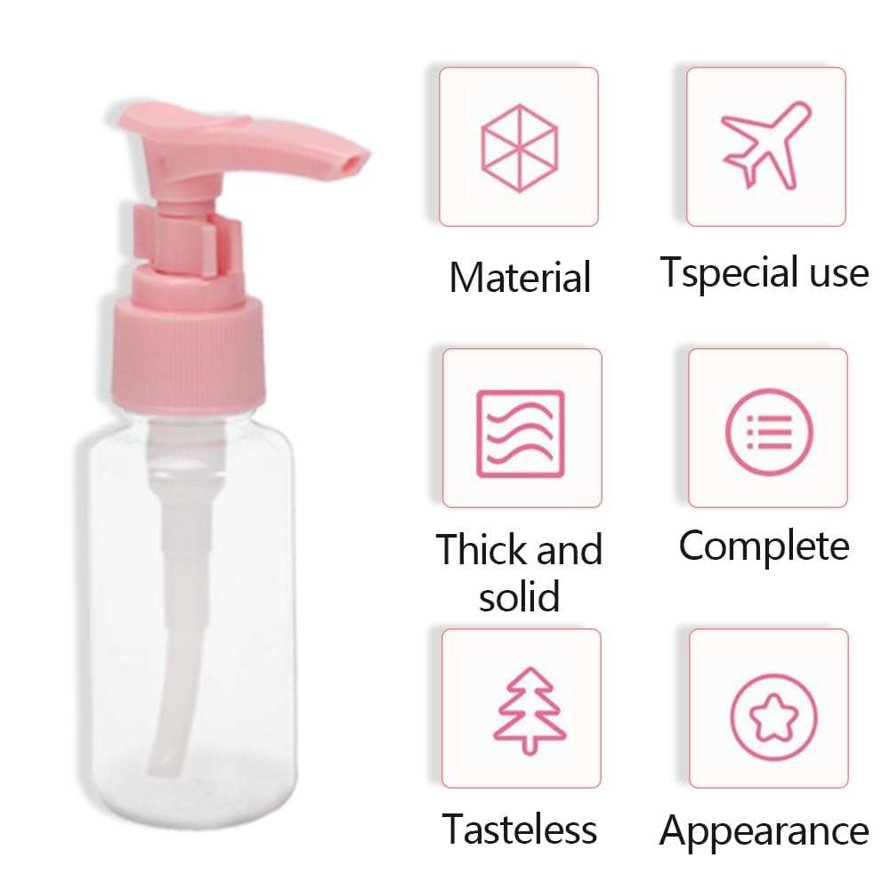 Toxen Bottle Travel Kit with 3 Container Plastic Mini Travel Bottle Set, Portable Refillable Makeup Sprayer Containers for Perfume, Liquids, Aromatherapy 4