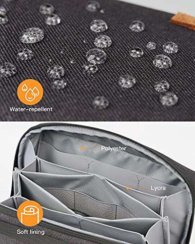 Inateck Electronics Organizer, Water-resistant Portable Travel Cord Organizer, Electronics Accessories Carrying Case, Cable Organizer Bag for Cable, Cord, Charger, Phone, Earphone (Black) 4