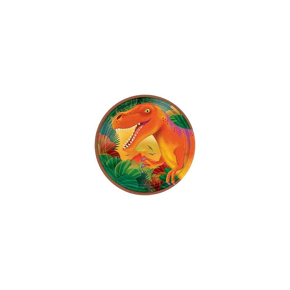 Amscan Prehistoric Dinosaurs Metallic Round Plates, 7", 8 pcs, Party Favor 2