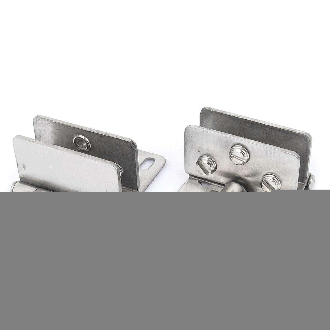 Aexit 8-12mm Thickness Door Hardware & Locks Metal Wall Mounted Cabinet Glass Clamp Clip Door Hinges Hinge 2pcs 1