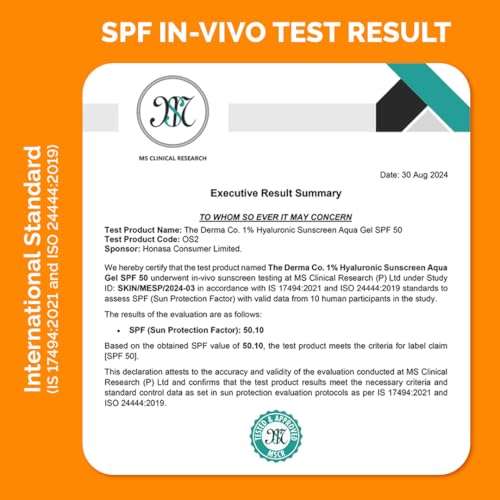 The Derma Co Hyaluronic Sunscreen Aqua Ultra Light Gel With Spf 50 Pa++++ For Broad Spectrum, UV A, UV B & Blue Light Protection For Oily Skin - 50G(Dermaco), Pack Of 1 6