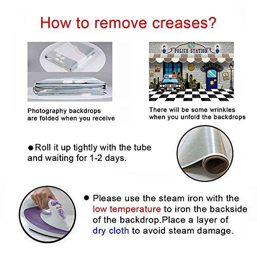 Police Station Backdrop for Party, Police Car City Night Guard Photo Background, Black and White Grid Floor Backdrop, 7x5ft, Police Themed Party Decoration Props, Cake Table Banner LSGE1796 5