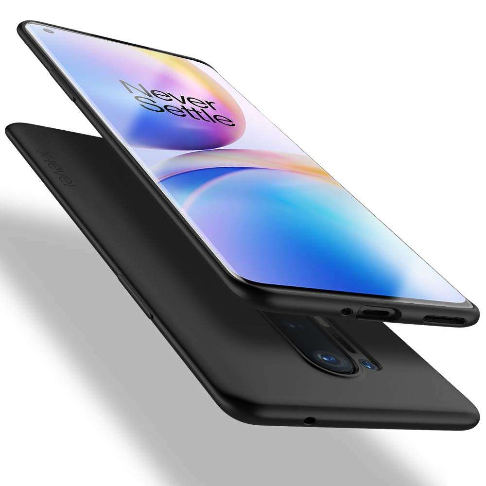 X-level Oneplus 8 Pro Case, Mobile Phone Case Soft TPU Matte Finish Slim Fit Ultra-Thin Light Protective Cell Phone Back Cover for Oneplus 8 Pro-Black 1