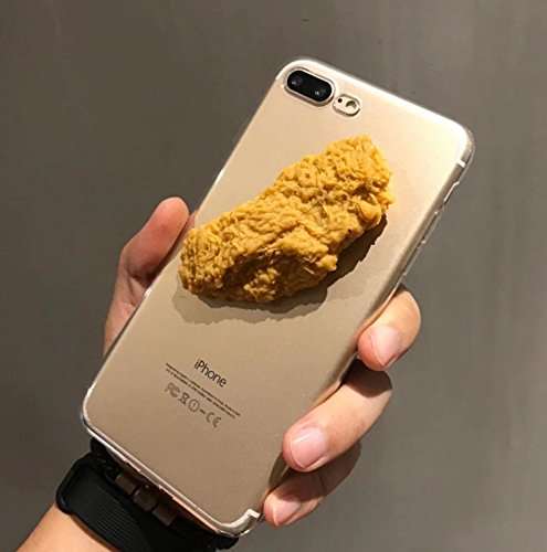Super Vivid 3D Fried Chicken Leg Fried Chicken Wings Transparent Soft TPU Protective Skin Case Cover for Iphone5 5S SE 6 6S 7 8 X 6P 7P 8P (Fried Chicken Wing, for iPhone X) 1