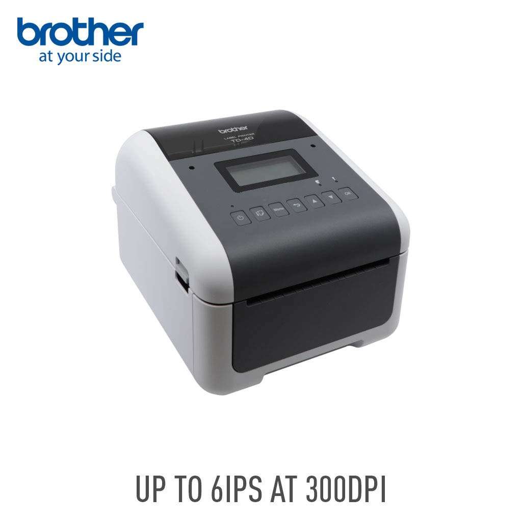 Brother TD-4550DNWB 4-inch Thermal Desktop Barcode and Label Printer, for Labels, Barcodes, Receipts and Tags, 300 dpi, 6 IPS, Standard USB and Serial, Ethernet LAN, Built-in Wi-Fi and Bluetooth,White 4