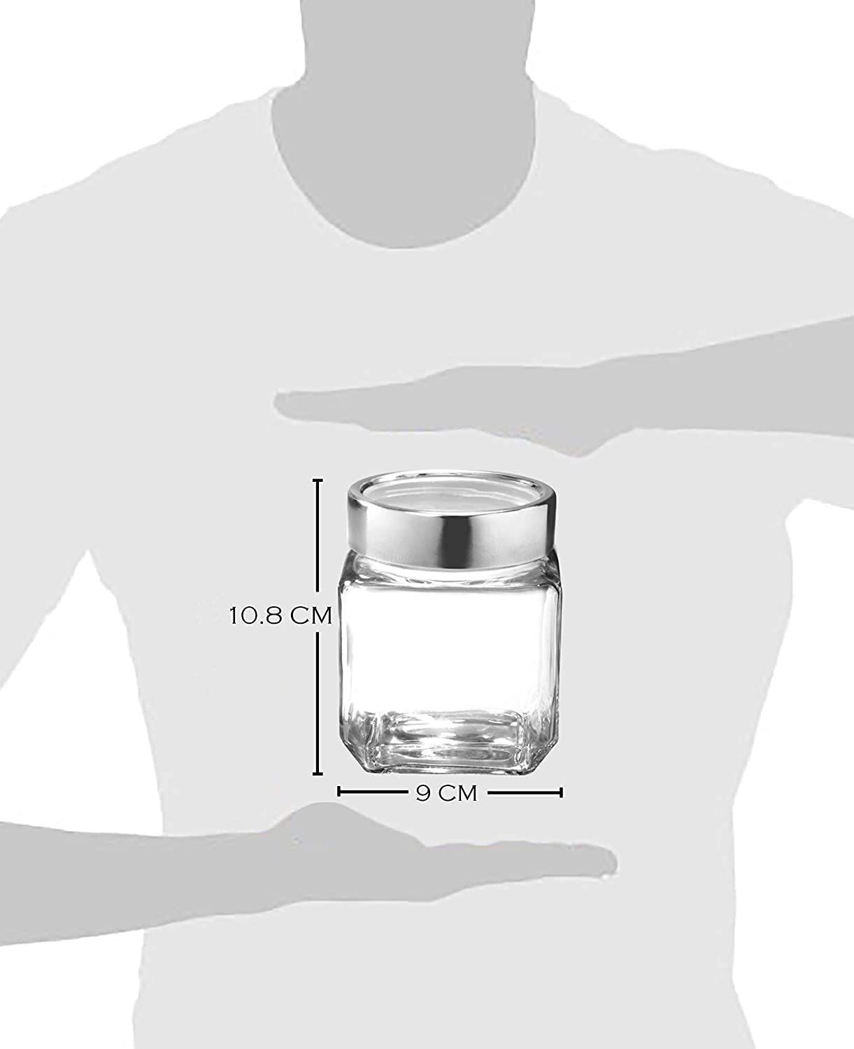 RRR mart Milton Cube Storage Glass Jar, 580 ml, 1 Piece, Transparent | BPA Free | Storage Jar | Kitchen Organizer | Air Tight | Modular | Multipurpose Jar 6