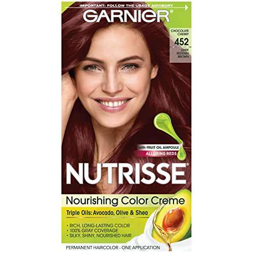 Garnier Nutrisse Nourishing Hair Color Creme, 452 Dark Reddish Brown (Packaging May Vary) 1