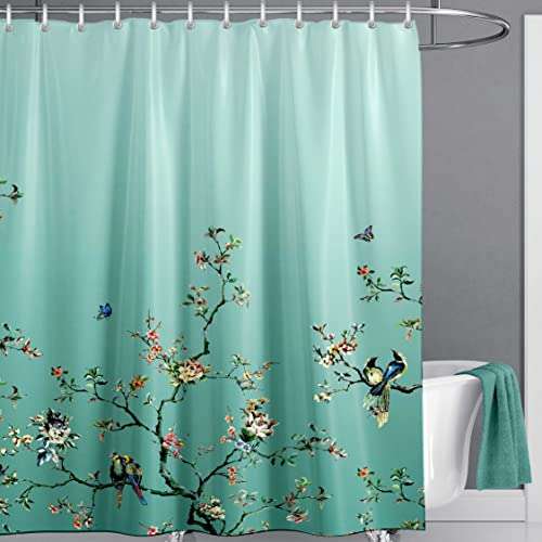 Floral Bathroom Shower Curtains Fabric Shower Curtain Waterproof Curtains for Bathroom Quick-Drying Kitchen Curtains Machine Washable with 12 Hooks-Gray 72" X 72''-Marbling 1