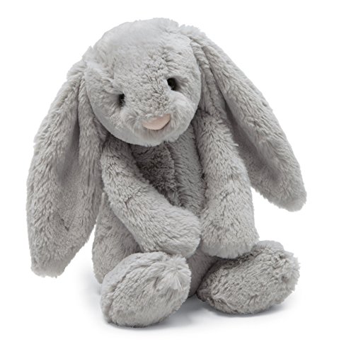 Jellycat Bashful Grey Bunny Stuffed Animal, Small 7 inches - Rabbit and Bunny Plush Toy - Classic Children's Gift