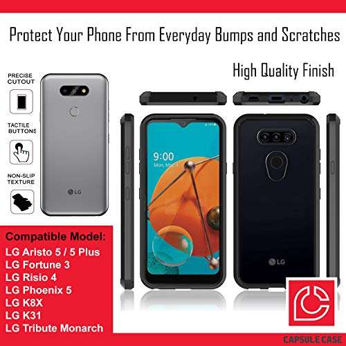 Moriko Case Compatible with LG K31 [Hybrid Gel Design Slim Thin Fit Soft Grip Black Case Protective Cover] LG K31 Spectrum Mobile Phone (Leopard) 2