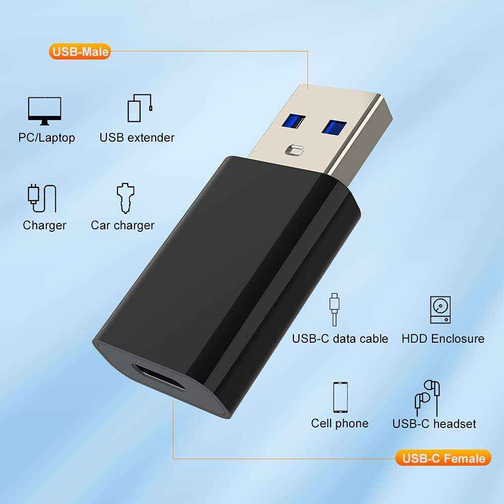 USB C Female to USB 3.0 Male OTG Adapter,Type-C to ype-A Charger Cable Adspter Compatible with iPhone 12,iPad,MacBook,Samsung Galaxy Note 10 S21 S20 Plus,Google Pixel 5 4A 3a 2 XL,Work with PC,Laptop 4