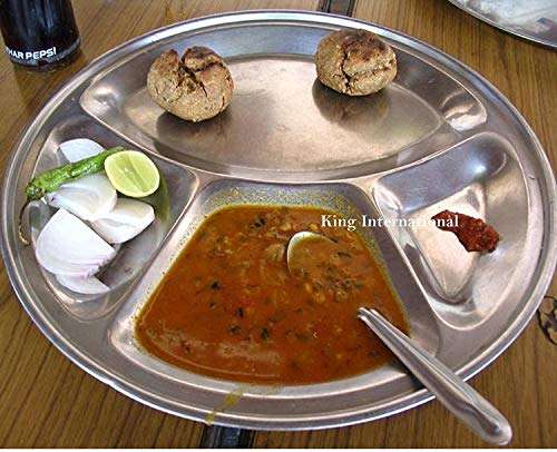 King International Stainless Steel 4 in 1 Four Compartment Divided Dinner Plate, Stainless Steel Plate, Mess Trays Great for Camping, Trays Great for Camping Kids Lunch(Divided Plate Set of 3) 6