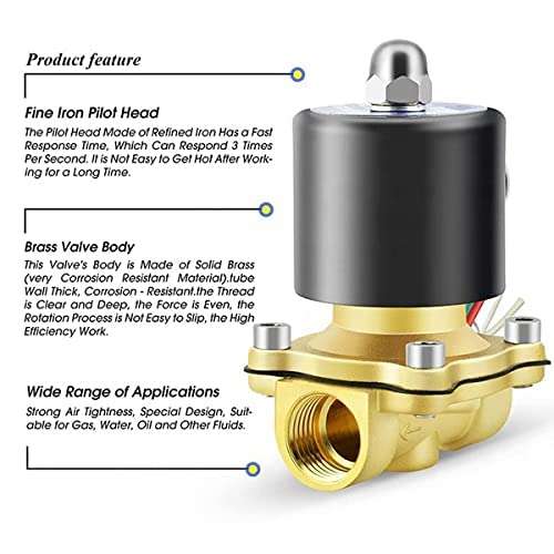 IONIX Brass solenoid valve 1/2 inch for industrial water purifier, irrigation, overhead tank, Normally closed type sv 220V AC 3