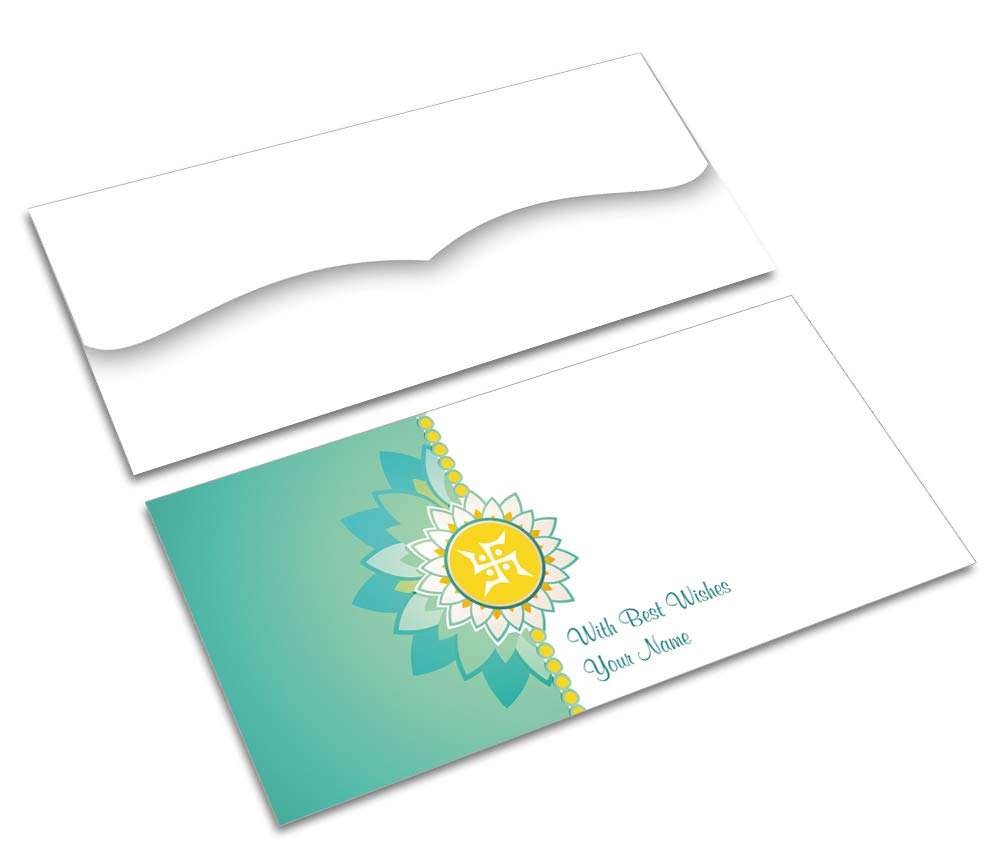 Brown Cloud Customised Exclusive Shagun/Money/Gift Envelope/Cover/Lifafa for Gift/Festival with Personalized Text Message/Name/Photo (SERGLR BC 05) (Pack of 50) 2