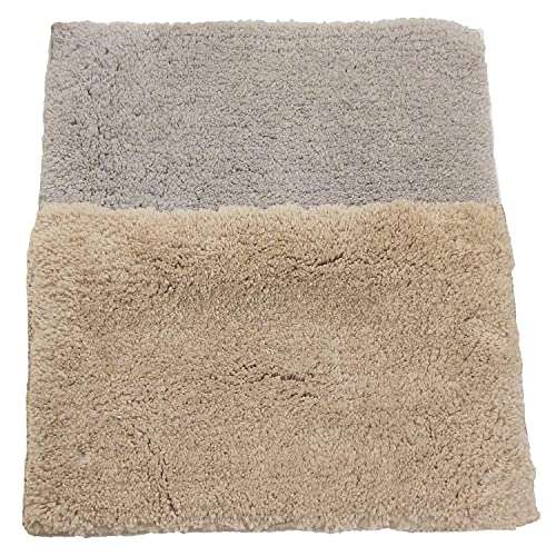 BRIGREL Anti-Slip Bath Mat Microfiber Soft, Size 40 x 60 cm - Bathroom Rugs - Suitable for Kitchen, Bedroom and Bathroom, Dry Fast Water Absorbent & Machine-Washable (Grey and Beige) 1